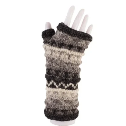 Australian Merino Wool Striped Fingerless Gloves from Brooklyn Bag at Moosestrum.com