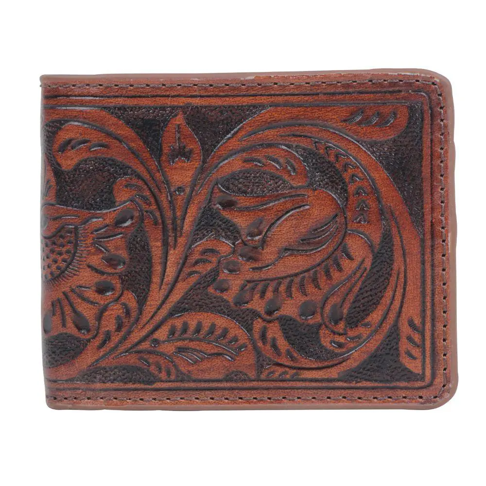 Regal Tooled Leather RFID Blocking Wallet from Brooklyn Bag at Moosestrum.com