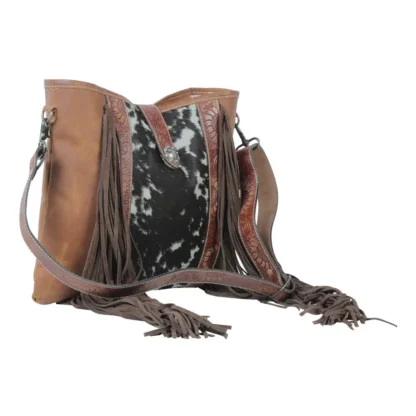 Cynosure Leather & Hairon Fringe Shoulder Bag - Image 2