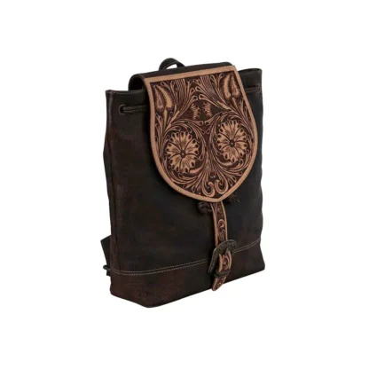 Rolling Plains Hand-Tooled Backpack Bag - Image 2
