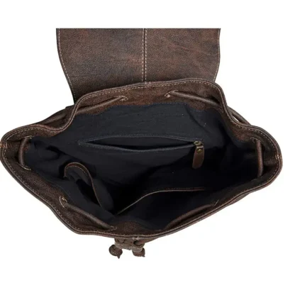 Rolling Plains Hand-Tooled Backpack Bag - Image 4
