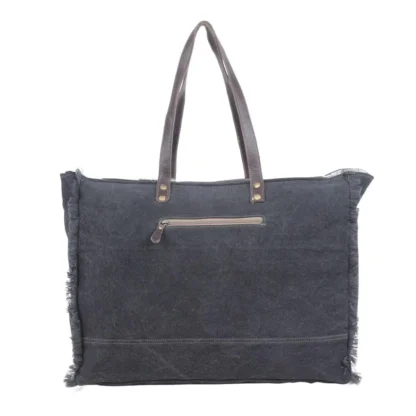 Sea Grass Embossed Leather & Hairon Weekender Tote Bag from Brooklyn Ba