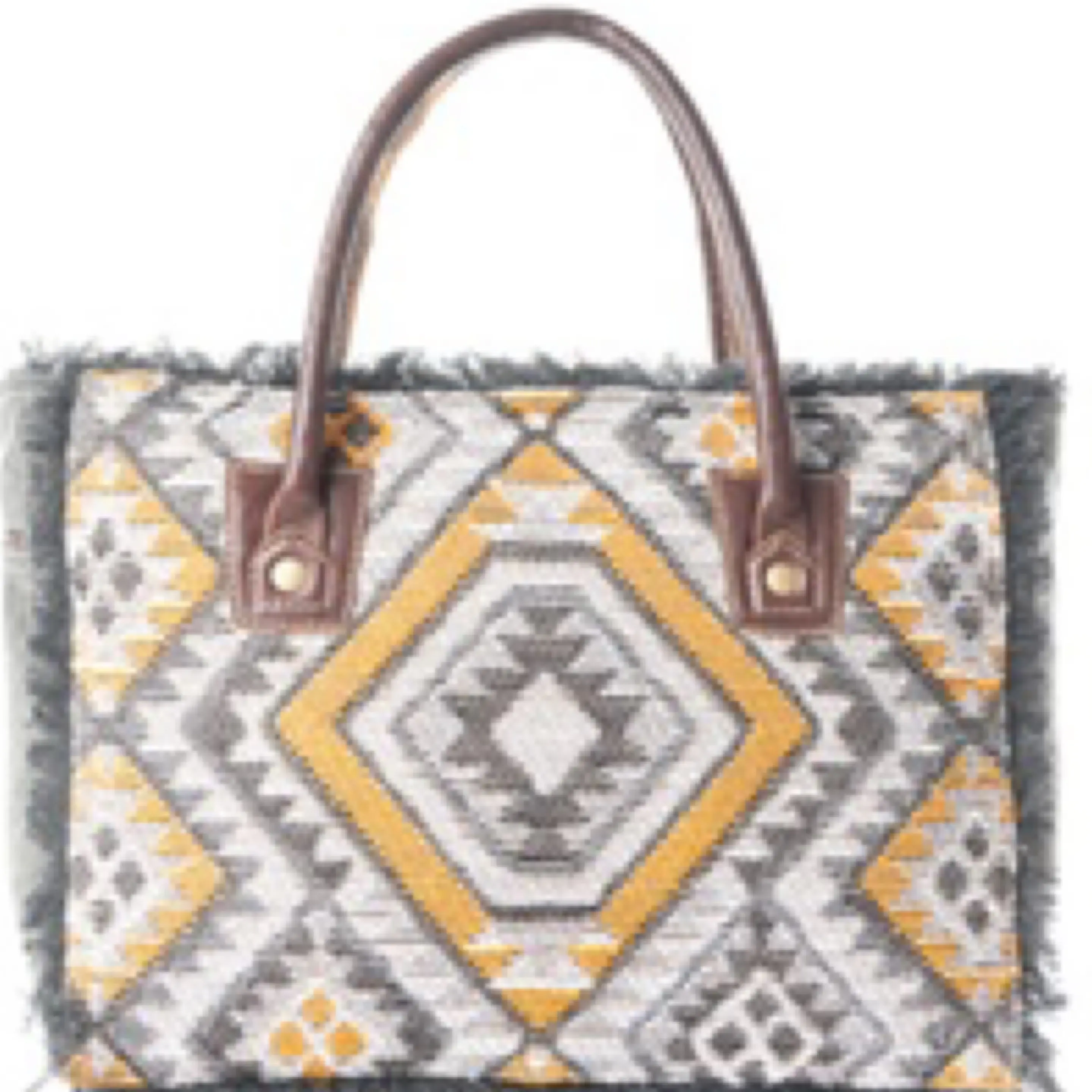 Orange & Grey Small Tote