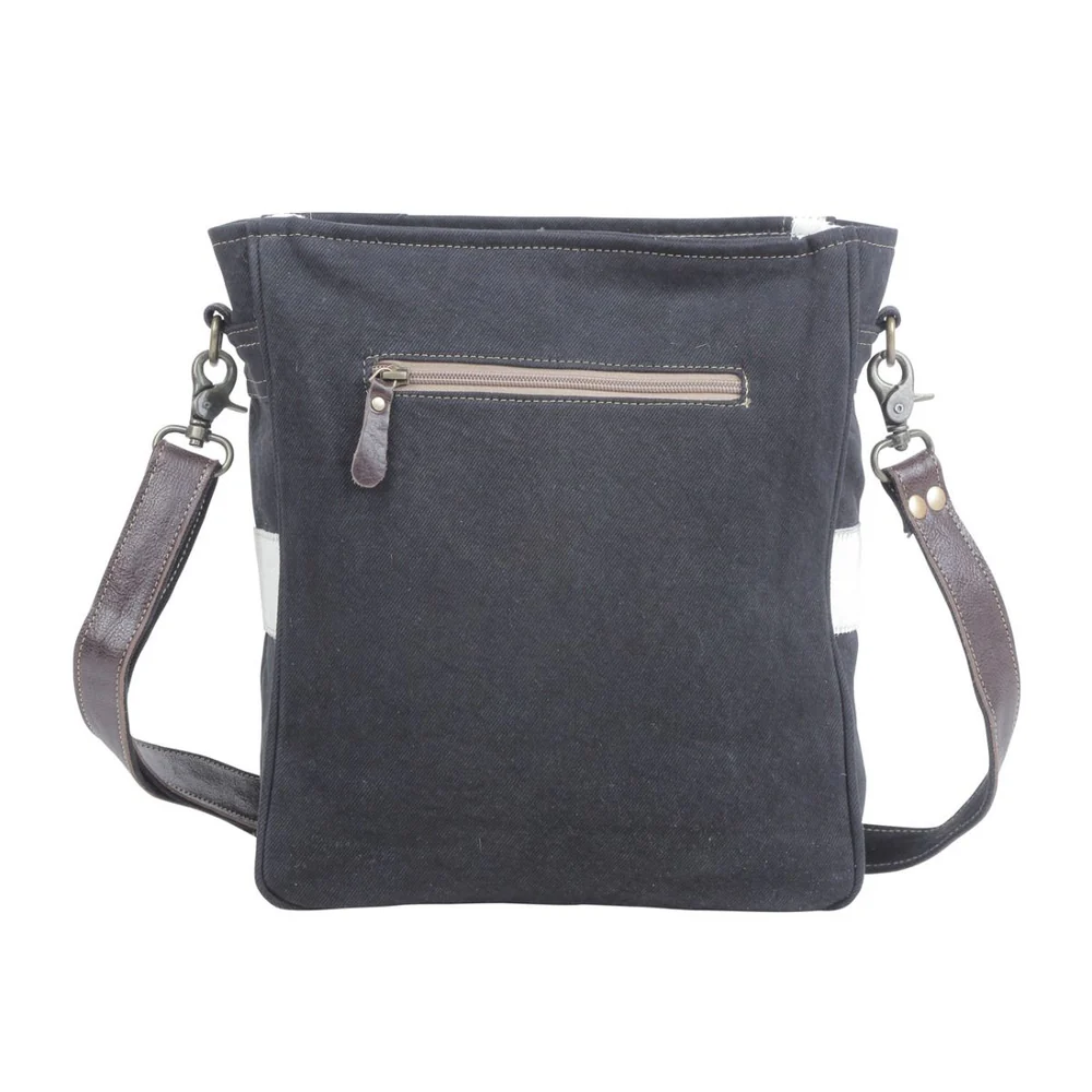 Forest Sky Embossed Leather & Hairon Crossbody Shoulder Bag - Image 2