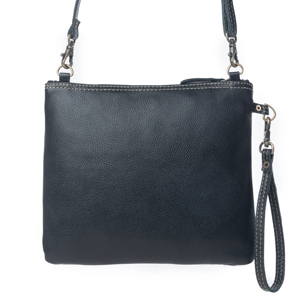 White & Black Shade Leather Hairon Small Crossbody - Image 2