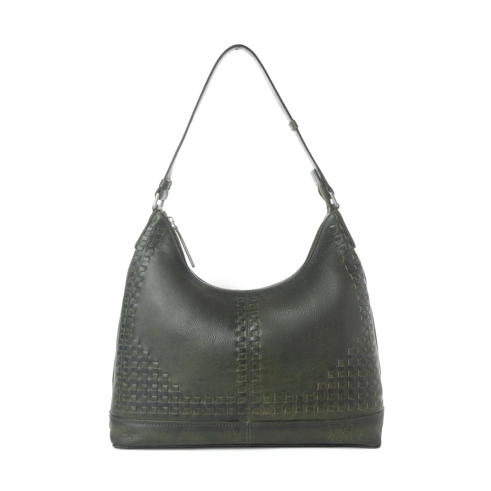 Marlowe Dusk Veg Tanned Leather Shoulder Bag in Twilight Smoke