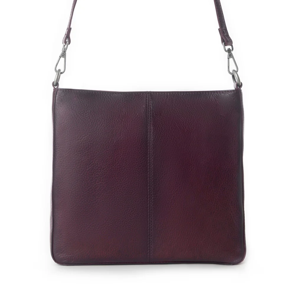 El Paso Veg Tanned Leather Crossbody Bag in Maroon - Image 3