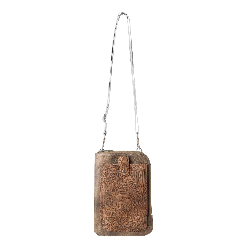 Coyote Bloom Embossed Leather Phone Holder Wallet - Image 3
