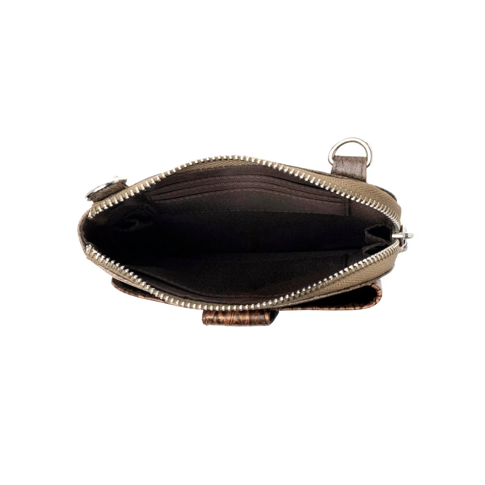 Coyote Bloom Embossed Leather Phone Holder Wallet - Image 4