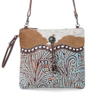 Blue Isle Embossed Leather Crossbody Bag
