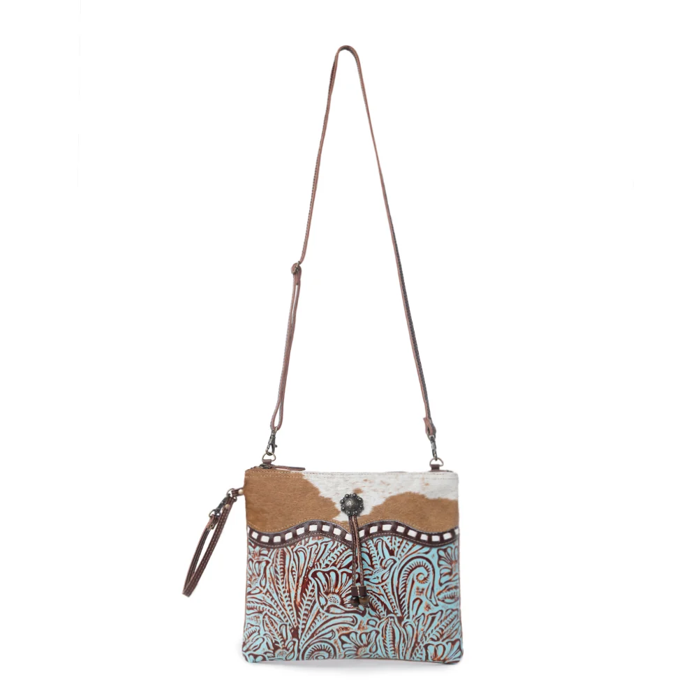 Blue Isle Embossed Leather Crossbody Bag - Image 3