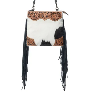 Tumbleweed Trail Fringed Hand-Tooled Shoulder Bag